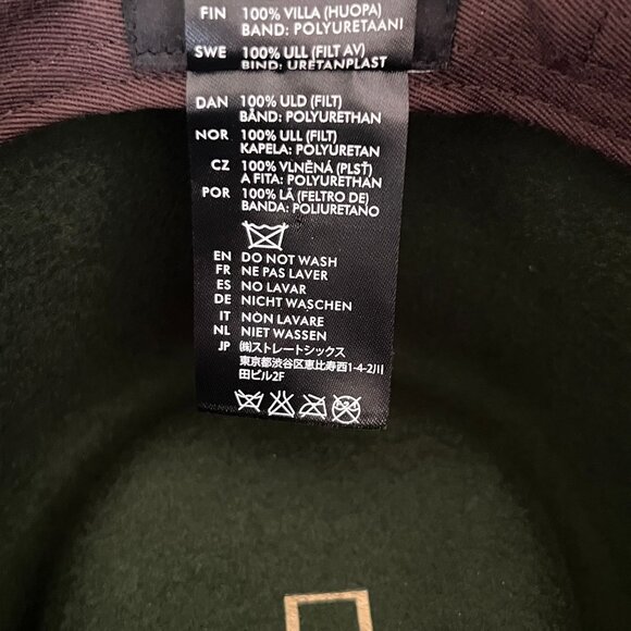 Brixton Messer Fedora Hat Adult Size Large 7 1/2 Moss Green Wool Felt - Picture 10 of 11